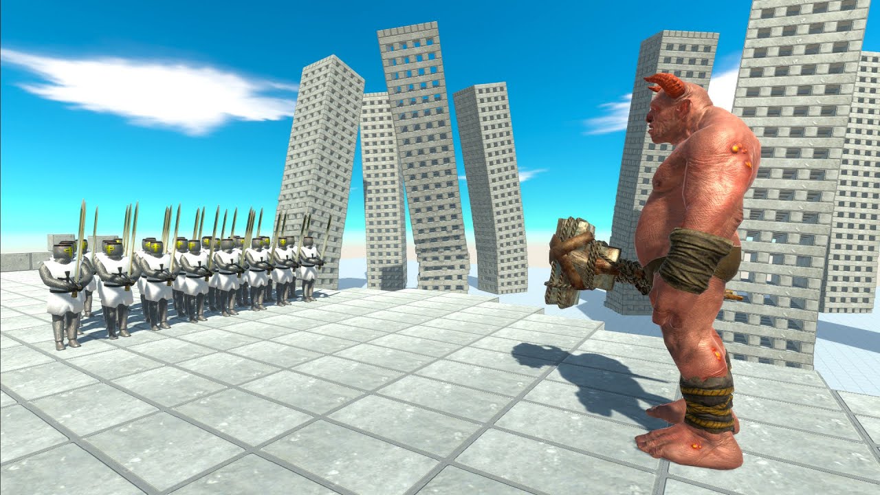 OGRE LORD vs VARIOUS ARMY UNITS ON BRIDGE - Animal Revolt Battle Simulator