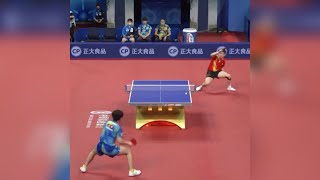 Fan Zhendong great point against Harimoto Tomokazu.