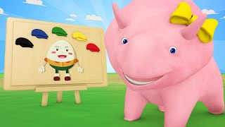 Aprender com o Dino Aprenda cores com Humpty Dumpty - Aprender em português 👶 Desenhos Animados