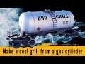 Сделал крутой мангал из газового баллона + чертеж /Make a cool grill from a gas cylinder