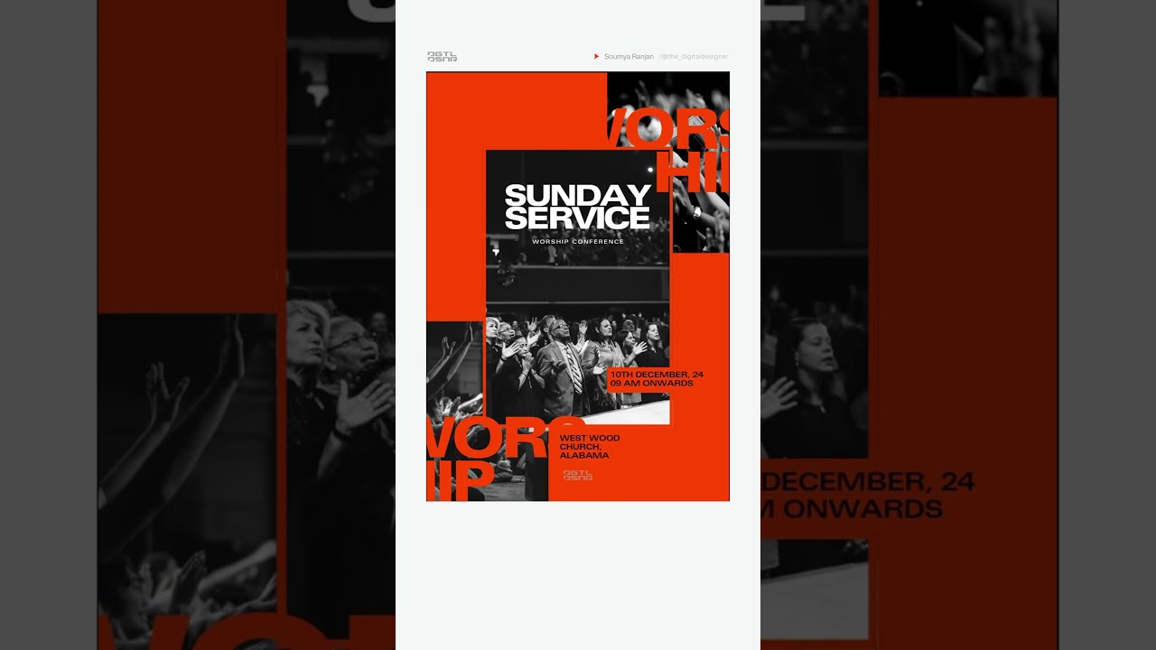 How to design Promotional poster for Church Sunday services on 