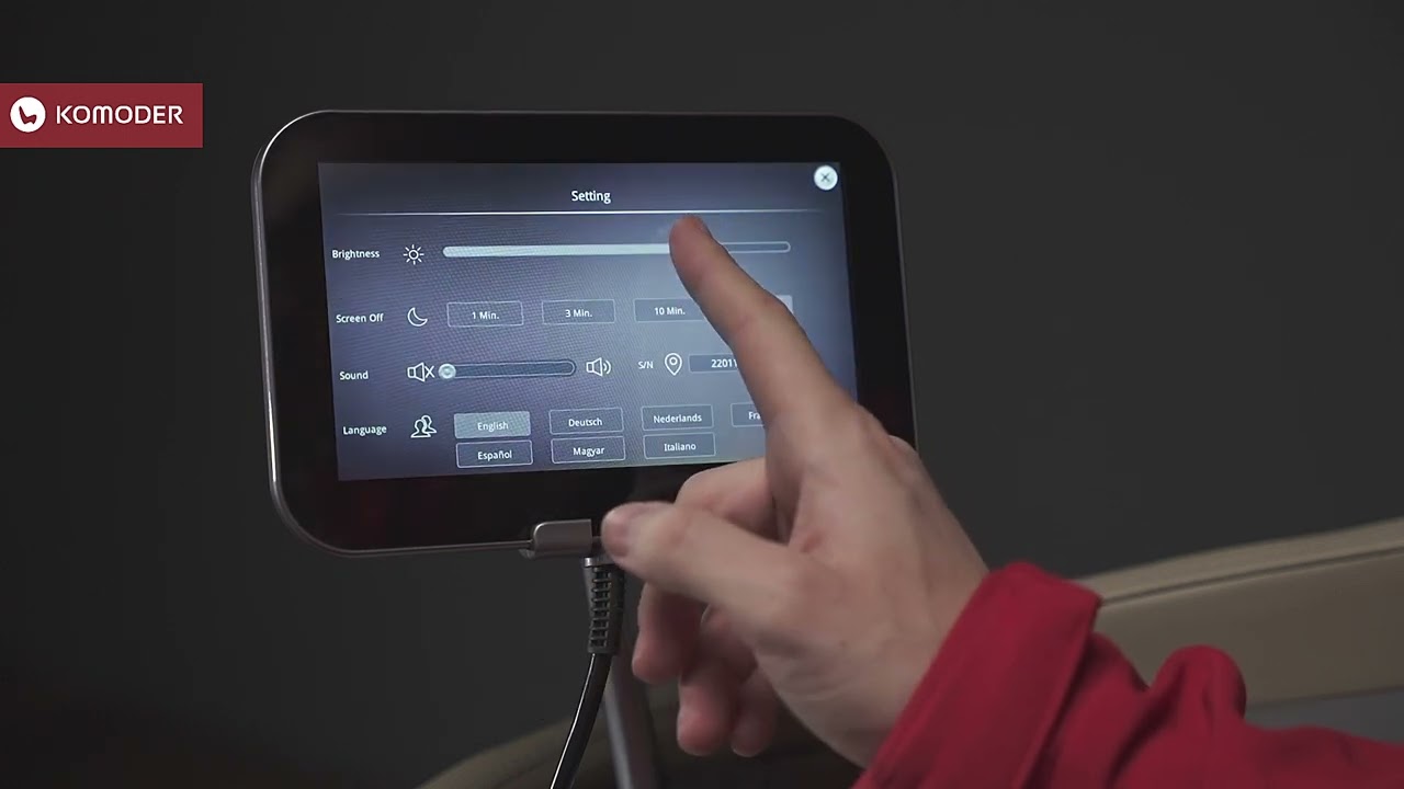 User manual for the KOMODER VELETA II massage chair tablet