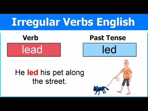 100 Irregular Verbs past tense - Irregular verbs list in English examples with pictures