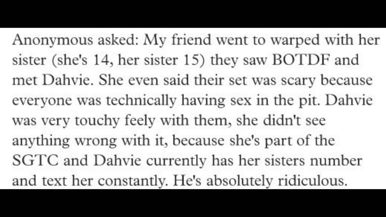 Why I Hate Botdf Proof Of Dahvie Being A Pedophile Youtube