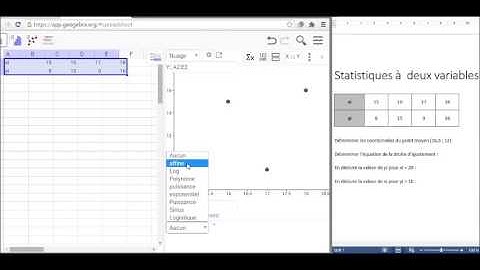 Tuto statistiques à deux variables avec Geogebra