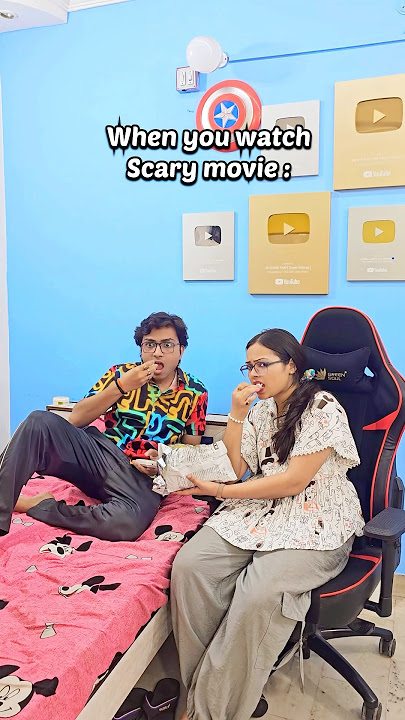 Watching horror movies alone 💀😱😱😨 #youtubeshorts