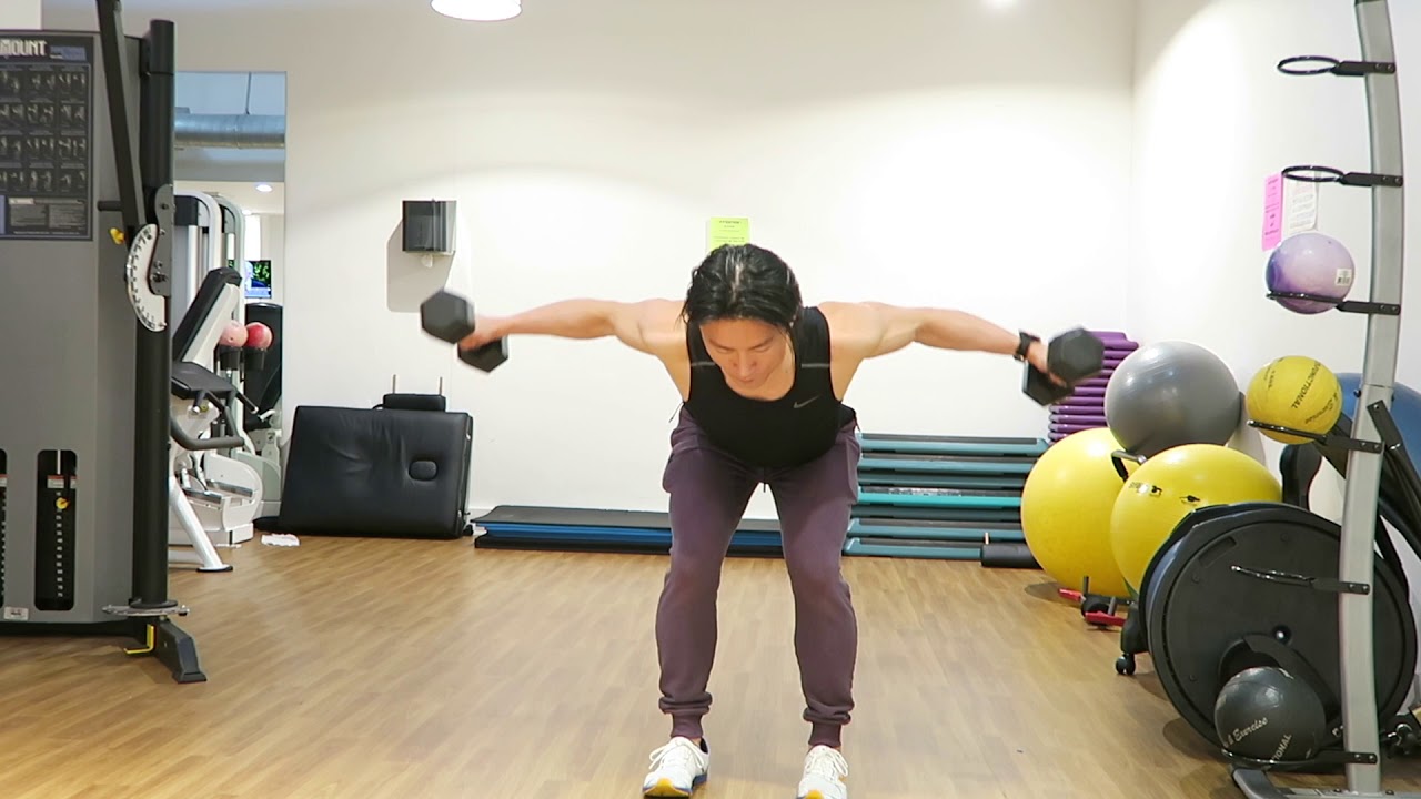 Bent over dumbbell reverse fly - YouTube