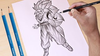 How To Draw Goku Super Saiyan God Kamehameha  Dragon Ball Super #drawing  #animedrawing 