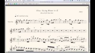 Slow Swing Blues in G for Tenor Sax-transposed to A chords