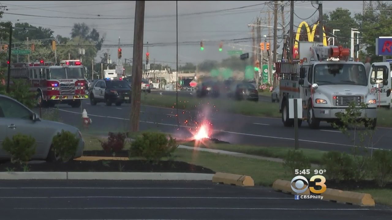 Portion Of Route 70 Closed After Downed Power Lines Start Brush Fire