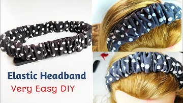 DIY Beautiful Wide Elastic Headband With Ruffle Scrunchie Pattern | How to make Hairband #stitching