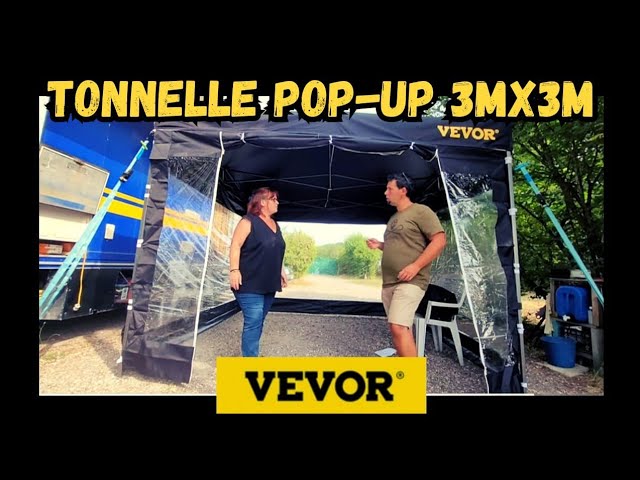 VEVOR Tonnelle Imperméable 3x3 m Tente Pop-up Jardin avec Parois