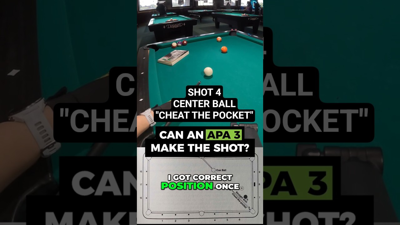 Image of video the Shot 4 – Center Ball "Cheat the Pocket" 🎯 #99ShotsChallenge #Billiards #PoolChallenge #apa 16