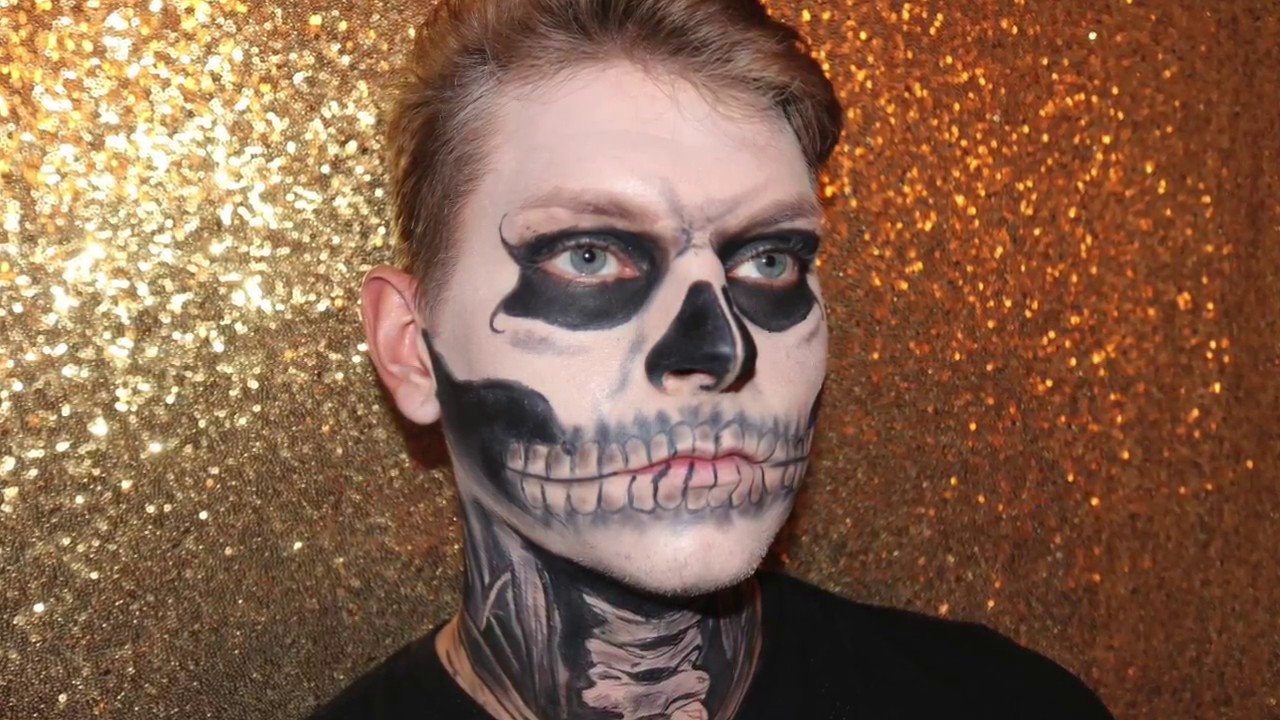 skull makeup, tate langdon makeup, american horror story makeup, ahs ma...