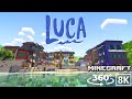 [Minecraft 360VR 8K] Explore Portorosso from Luca – A Seaside Adventure in Italy