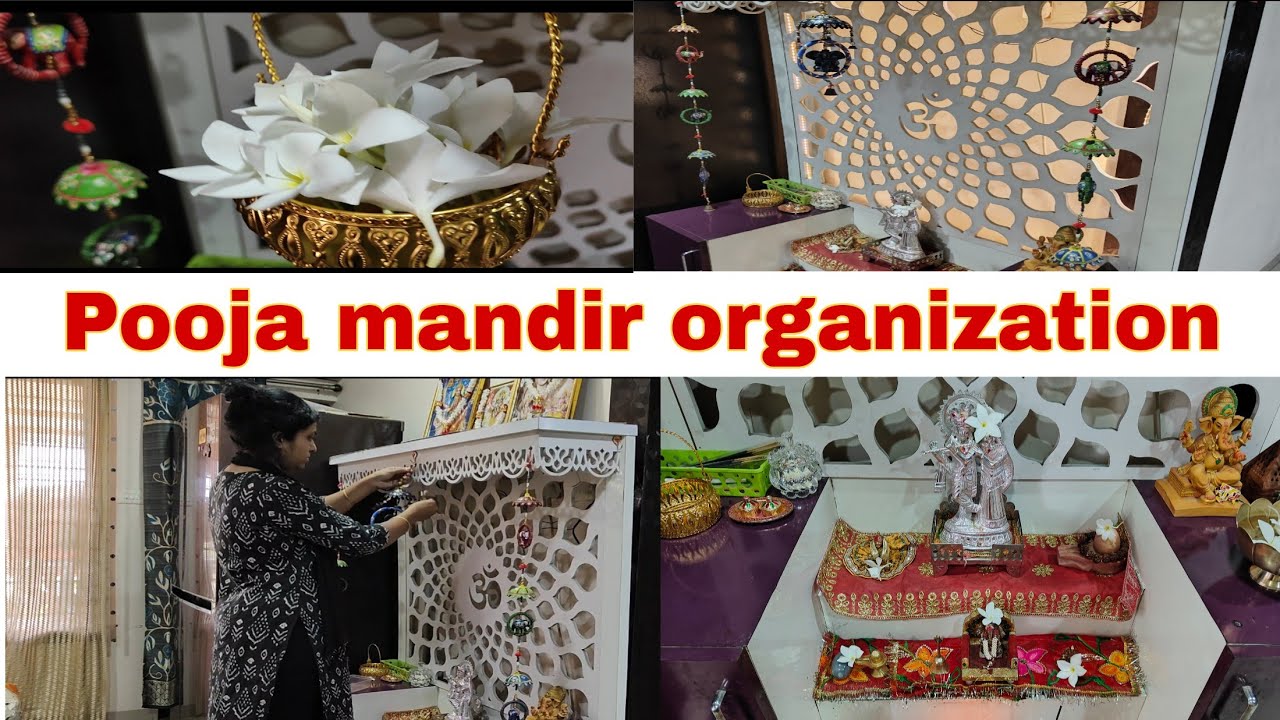 Pooja mandir organization#Ghar ka pooja mandir organizing ideas🙏🌹