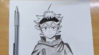 Asta drawing from start to finish 8x speed| pencil drawing| Black Clover| yagami Art