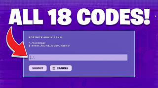 ALL ADMIN PANEL CODES IN FORTNITE! (FREE SKINS, FREE SPRITES AND FREE GIZMOS)