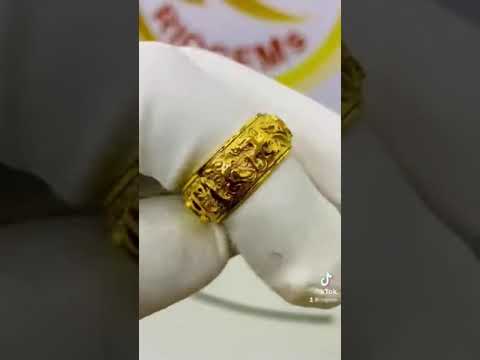 Nhẫn nam chữ Vạn VÀNG 18K 3.2 chỉ xoay khắc họa tiết