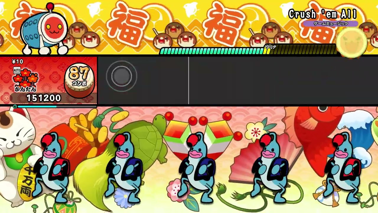 太鼓の達人 NS2】Crush 'em All（かんたん）【オート動画