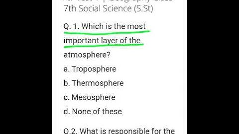 NCERT CLASS 7 GEOGRAPHY CHAPTER 4 AIR MCQ TEST YOUR KNOWLEDGE