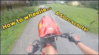How to wheelie a 50cc scooter tutorial!