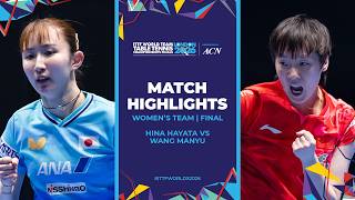 Hina Hayata vs Wang Manyu | WT - Final | #ITTFWorlds2026 Hina Hayata vs Wang Manyu | WT - Final | #ITTFWorlds2026