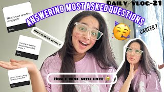 Answering your *Most Asked Questions * ♥️🥳😭🧐 80k special it is♥️🙏🏻🥳|| Daily vlog-21 || Deshna Dugad