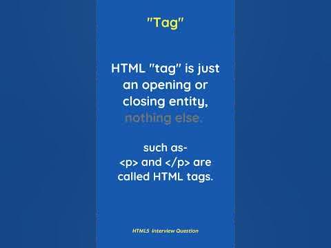 Difference between Tag and Element in HTML 🔥| HTML5 Interview Question ...