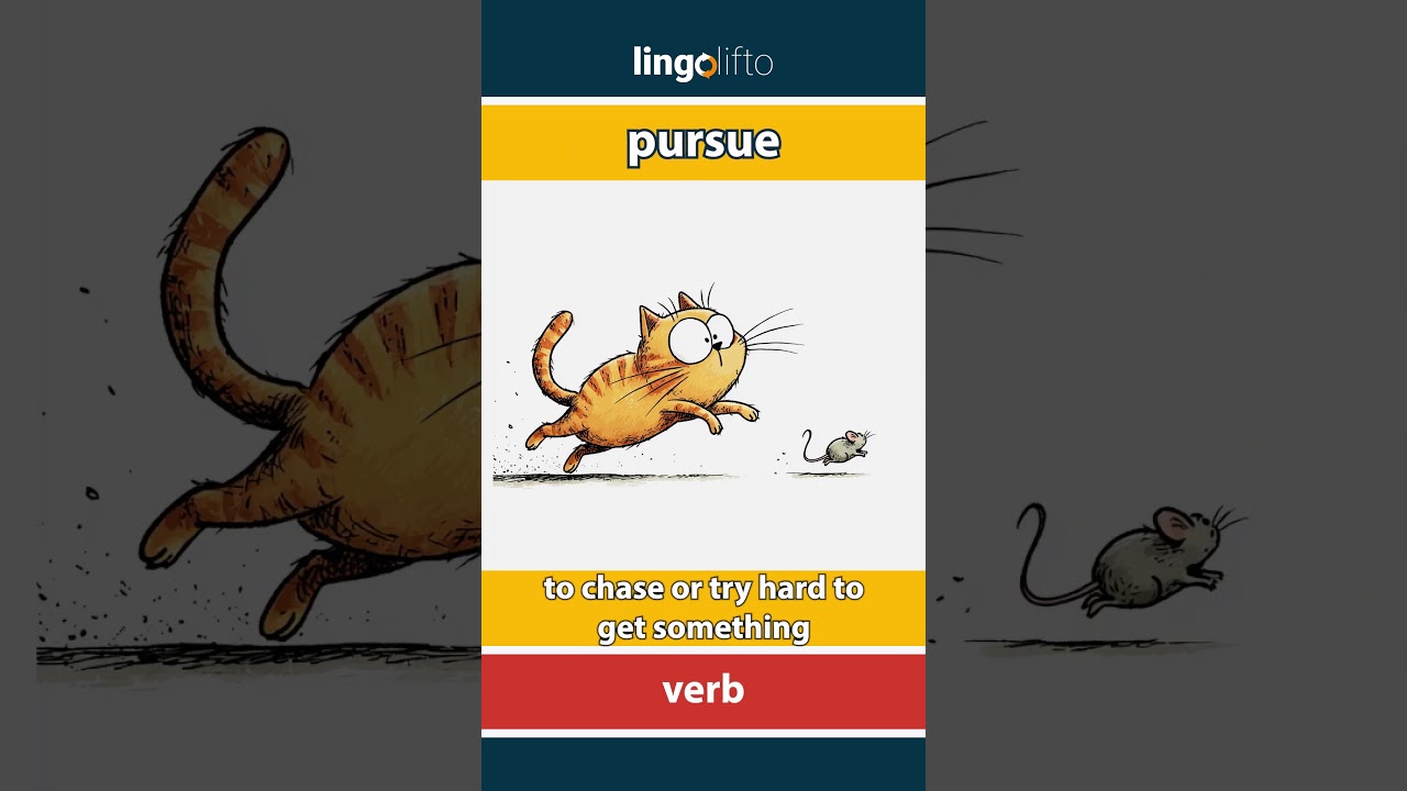 🇬🇧 Pursue Meaning : Flash Card : Learn English Vocabulary