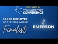 Emerson  large employer of the year finalist  texas workforce conference 2023