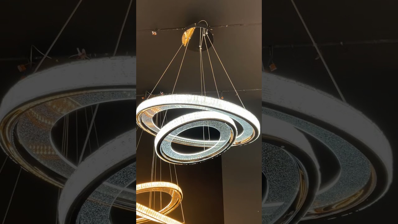 Sera 60 cm Lüks 2 Halkalı Kristal Görünümlü Pleksi Led Avize SRA-2H60-