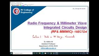 Lecture 1 Units in RF Design | Unit 1 : Nonlinearity and Noise