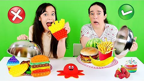 POP IT vs COMIDA DE VERDADE  Desafio No Pegue o Pr...