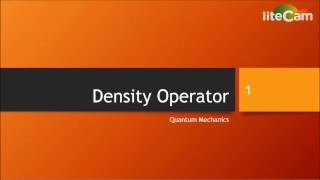 Density Operator - Quantum Mechanics