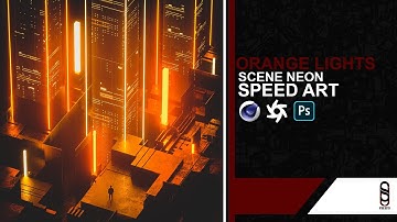 ORANGE LIGHTS SCENE NEON - Speed Art | Cinema 4D/Octane