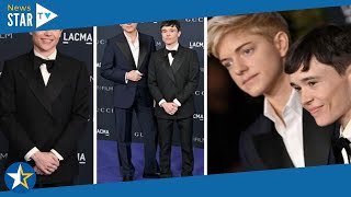Elliot Page flaunts trim physique in black Gucci suit with Mae Martin