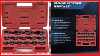 NEIKO 03324A Crowfoot Wrench Set 1/2" and 3/8” Drive, 15 Piece, Metric Crows Foot Wrench