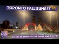 Toronto Cherry St Bridge 4K Shorts | Fall Sunset Downtown Drive | Lake Shore &amp; Gardiner 🌆🍂