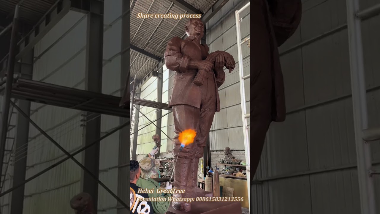 Share bronze statue creating process 