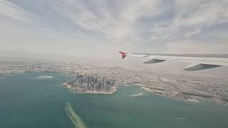 Take Off From Doha,Qatar, Beautiful Views of Doha Corniche and West Bay