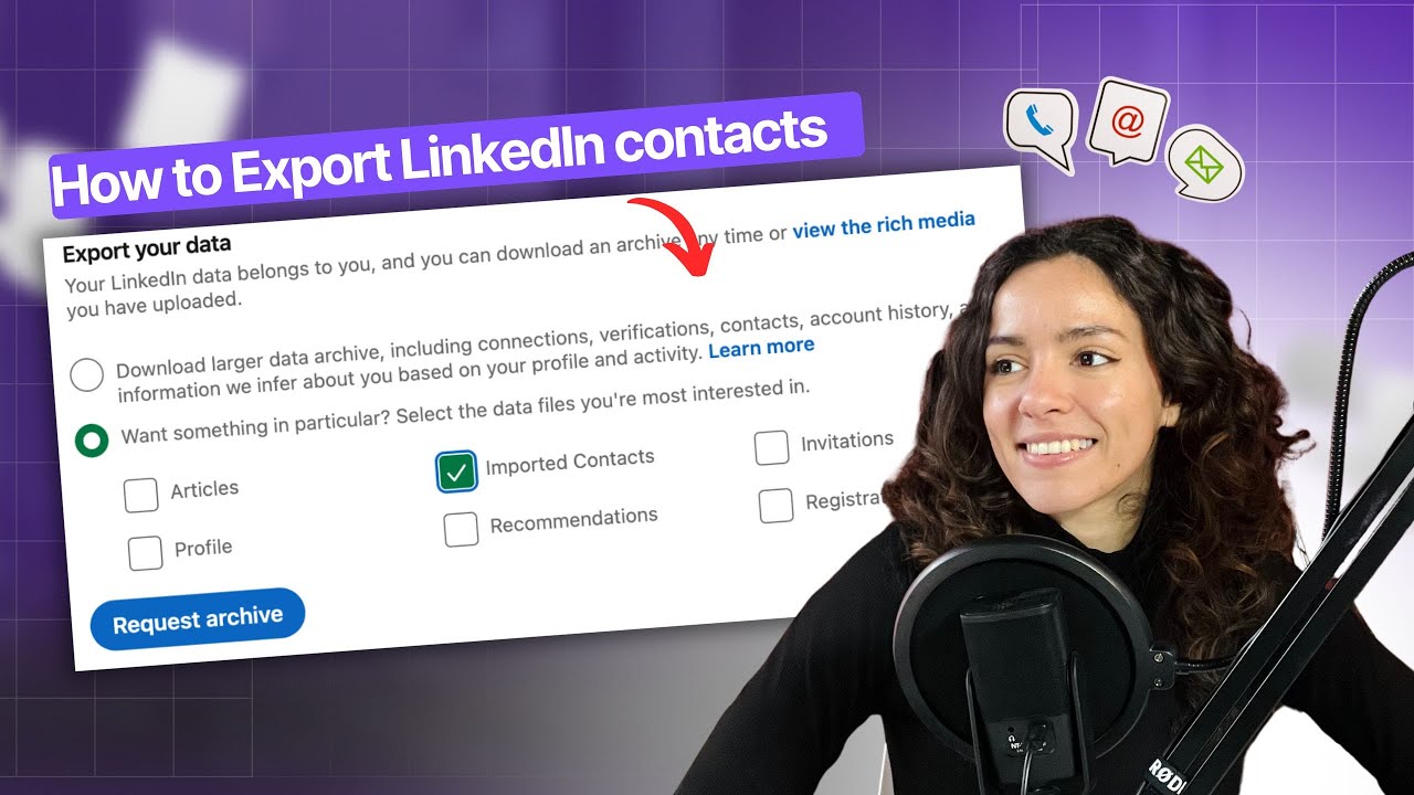 How to export LinkedIn contacts - YouTube