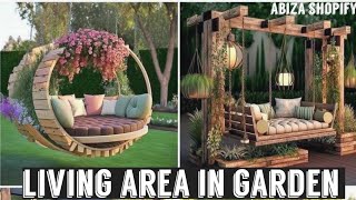 : aesthetic and most trending living area in garden 2024