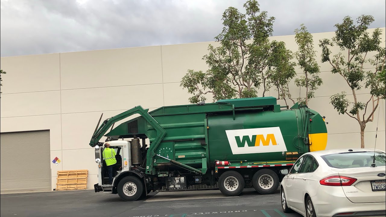 Waste Management Garbage Truck dumping dumpsters at Irvine YouTube