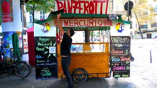 Italian bakes Fried Pizza on Bicycle Trailer | Panzerotti | Street Food Berlin Germany screenshot 1