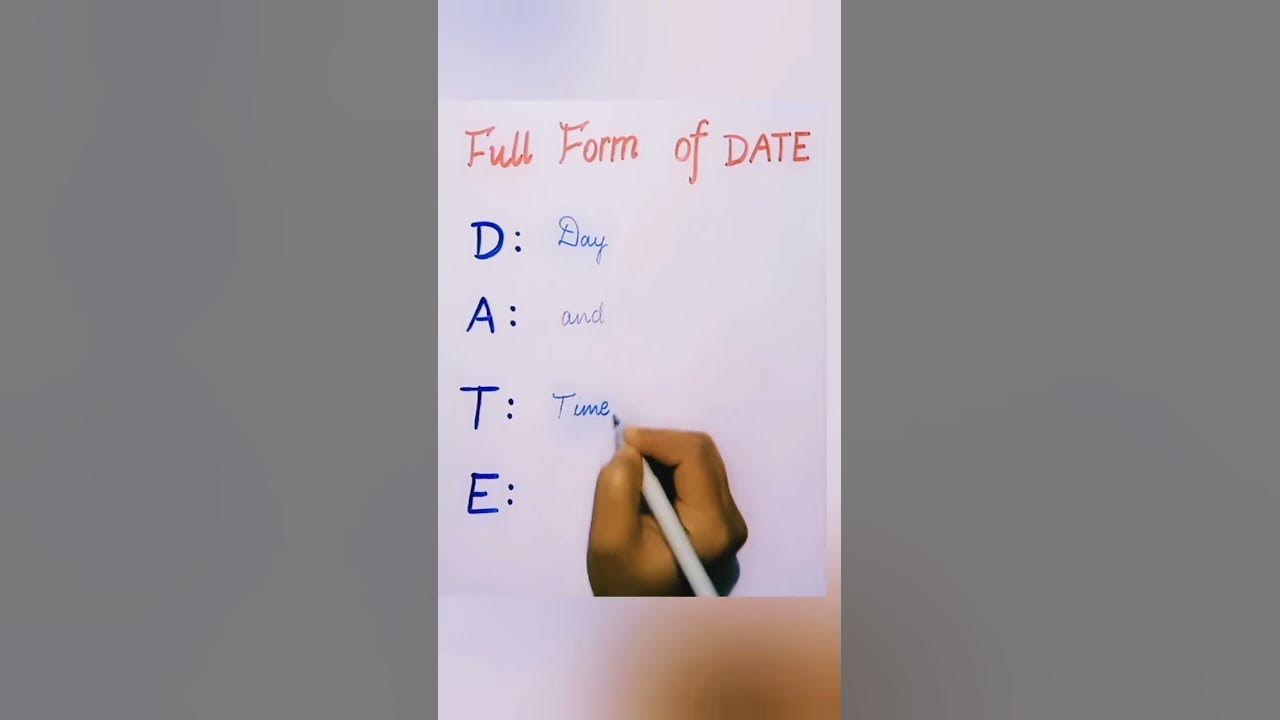 Full form of DATE #important #fullform #viral #shorts - YouTube