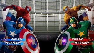 Spiderman & Captain America Vs Spiderman & Captain America  [ Hard AI ] | Marvel vs Capcom: Infinite