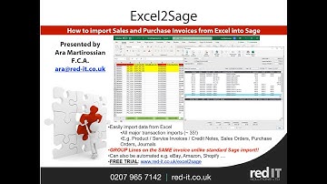 Excel2Sage: How to import Sales and Purchase Invoices into Sage from Excel