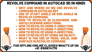 Revolve Command in Autocad 3D