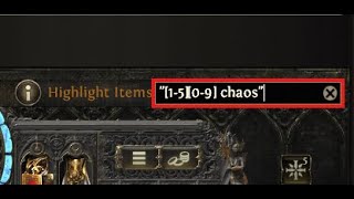 POE 2 - Merchant tab regex searching specific currency amount